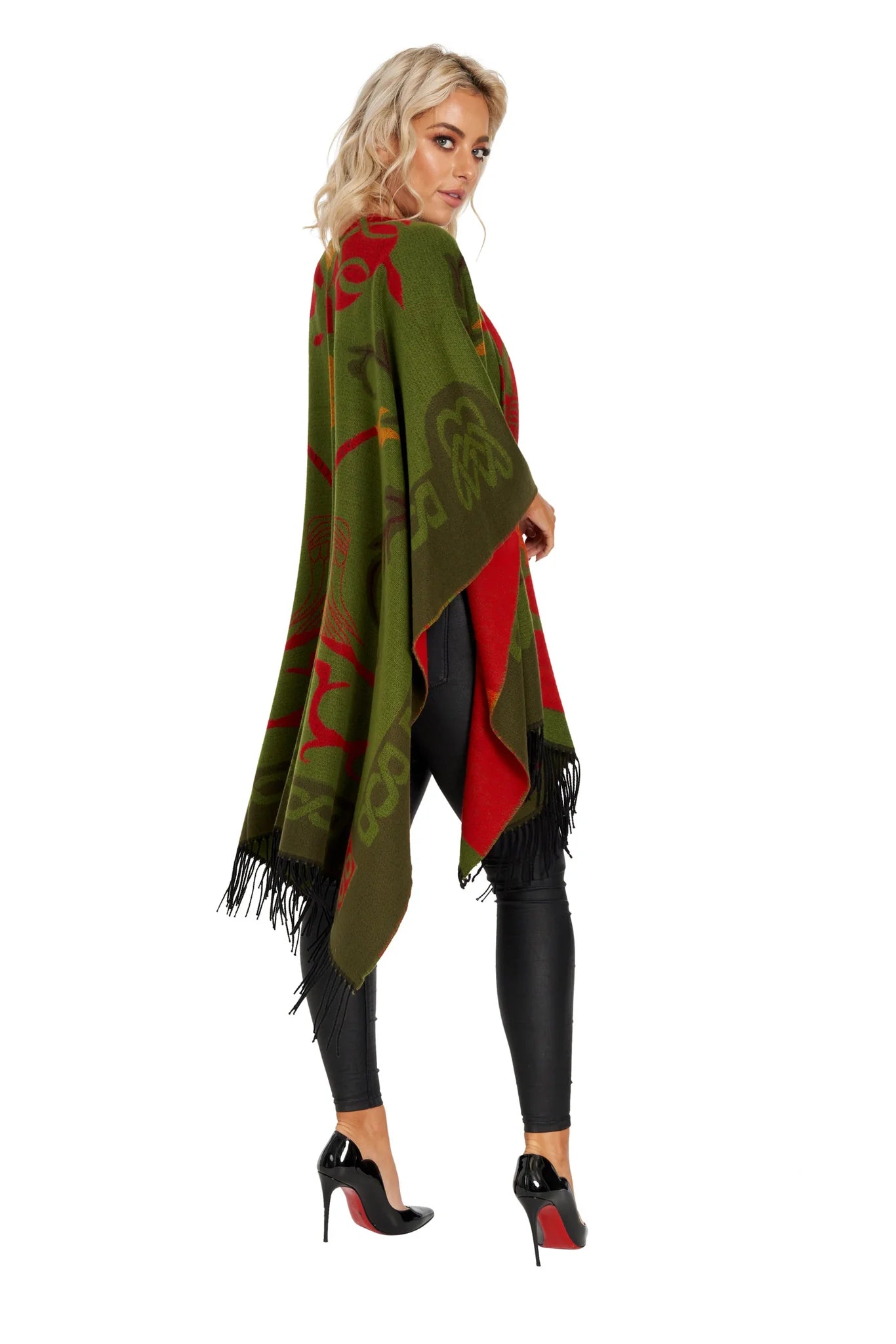 Jimmy Hourihan Fringed Shawl with Celtic Motif