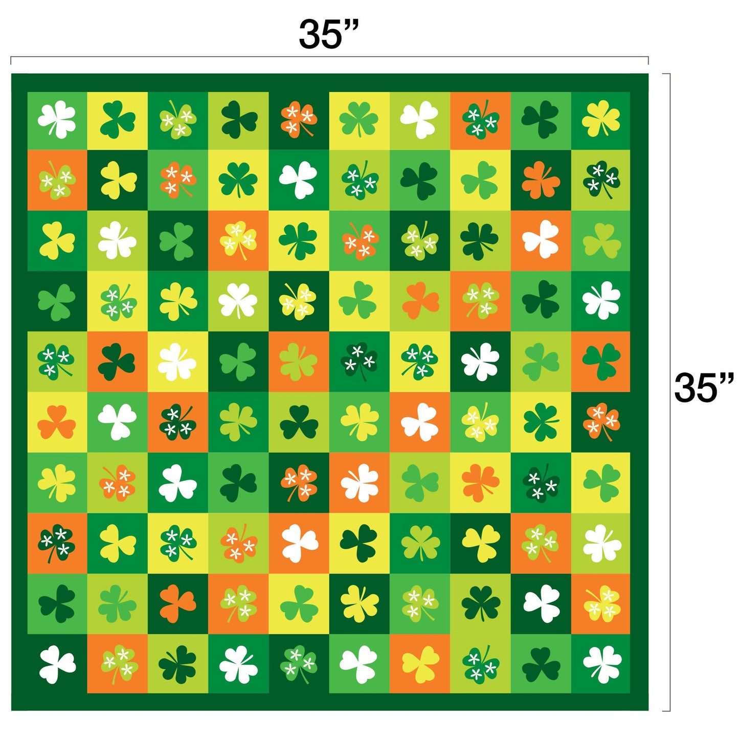 Checker Shamrock 35" x 35" Square Silk Feel Scarf