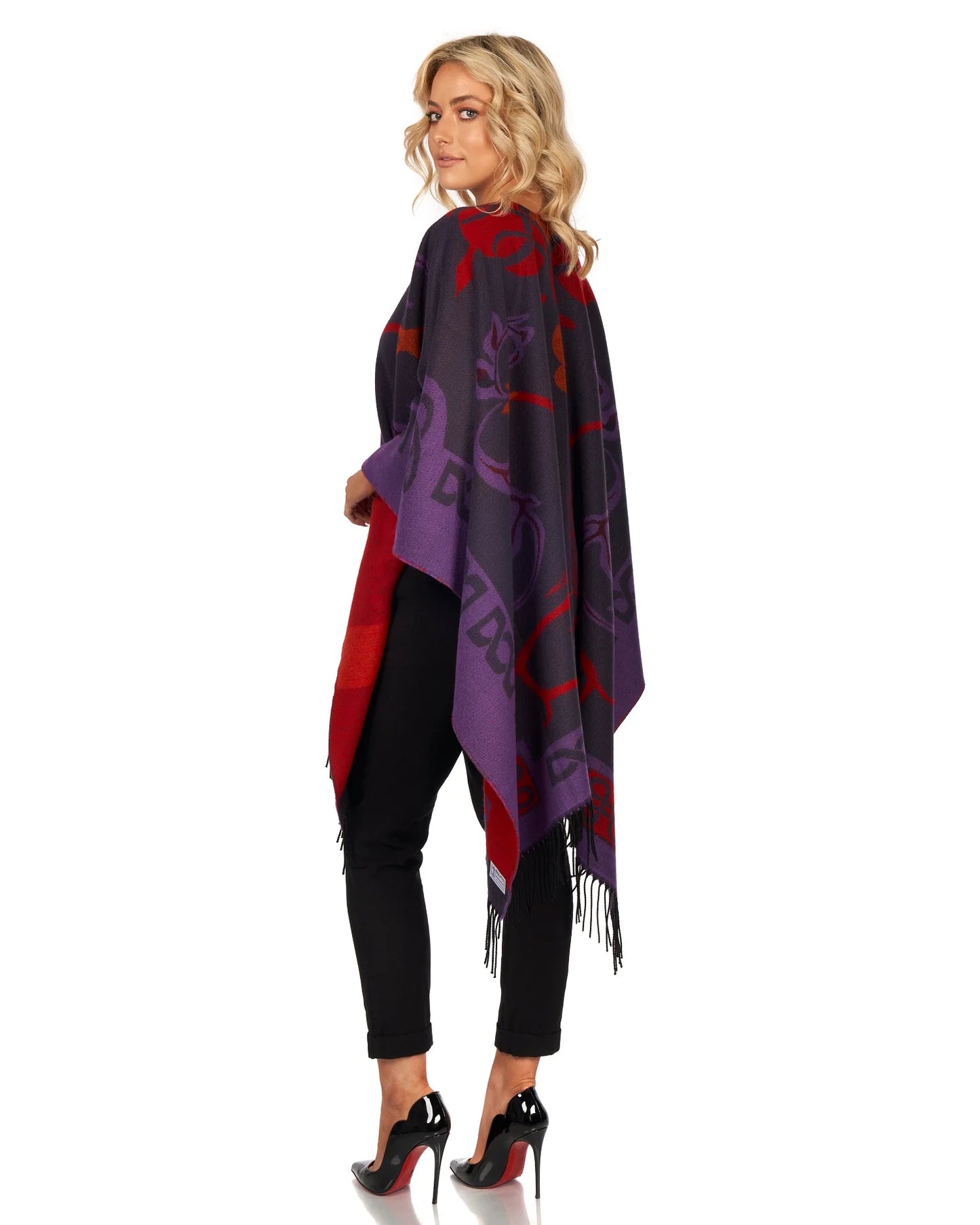 Jimmy Hourihan Fringed Shawl with Celtic Motif