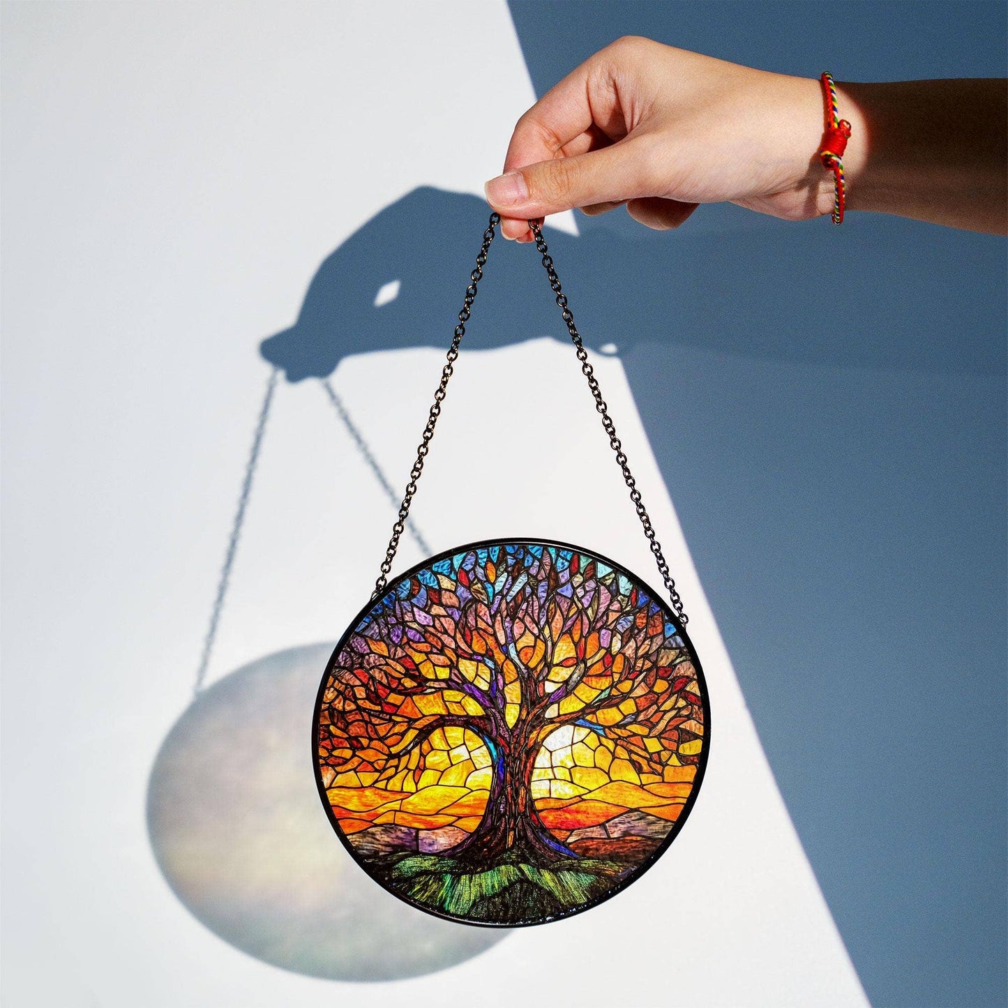 Tree of Life Stained Glass Suncatcher, Autumn Fall Decor