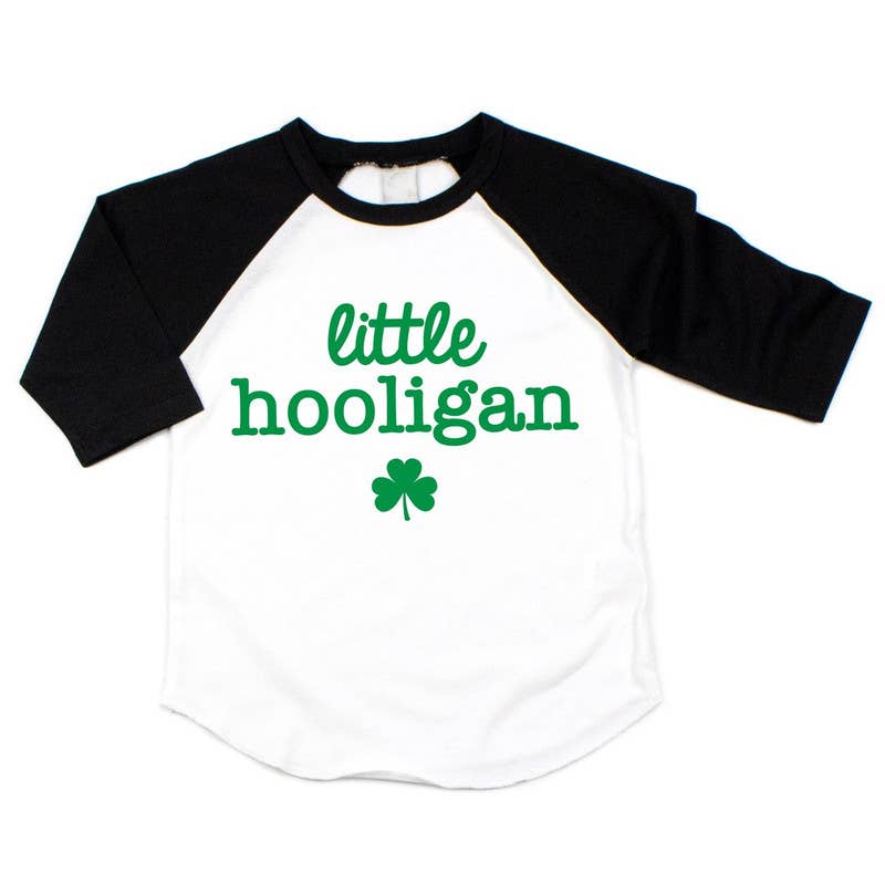 Little Hooligan St. Patrick's Day Shirt, Kids Raglan