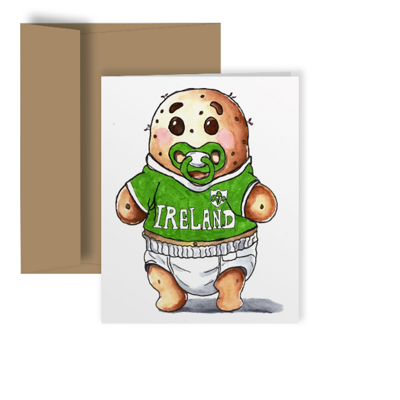 BABY SPUD-IRELAND-Handmade Greeting Card