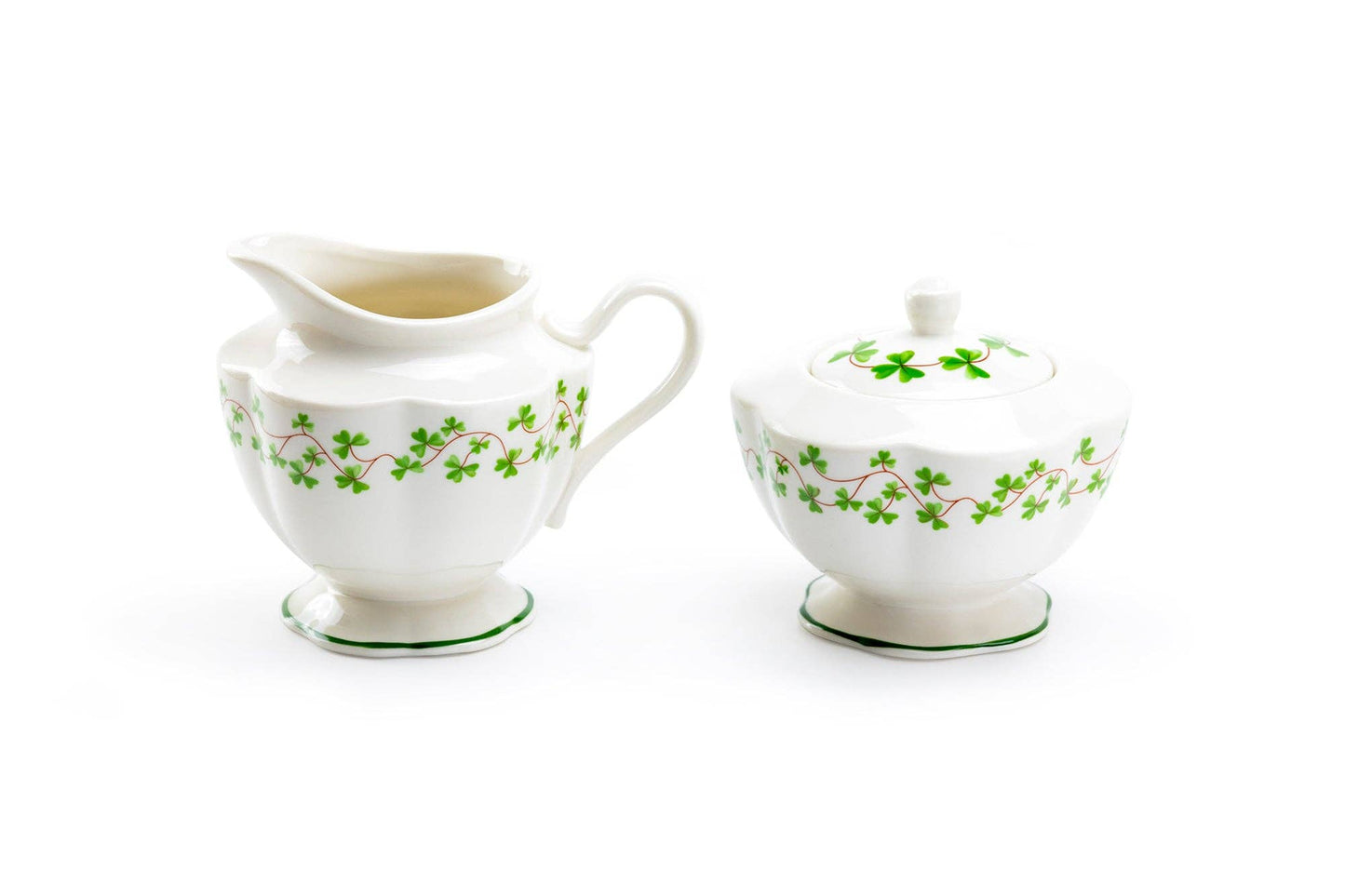 Shamrock Fine Porcelain Sugar and Creamer Set