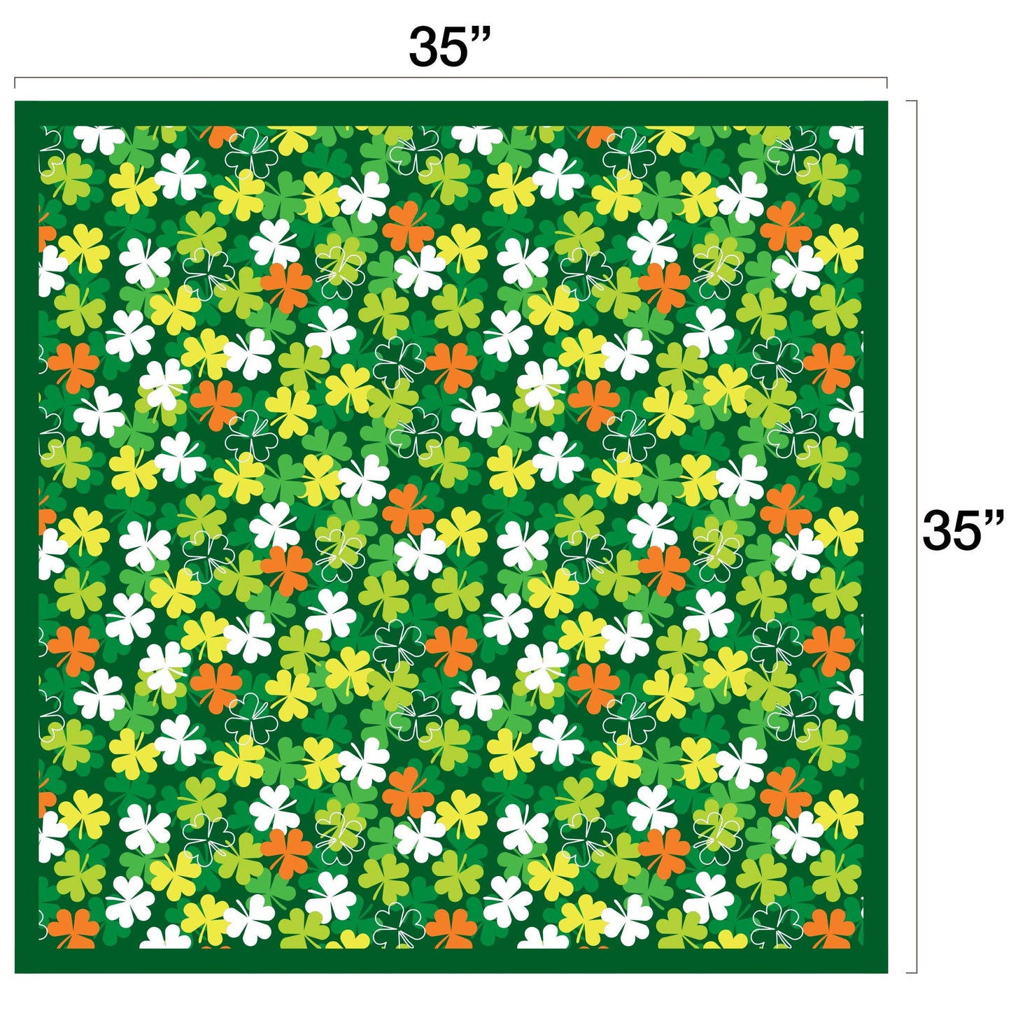 Multi Shamrock 35" x 35" Square Silk Feel Scarf
