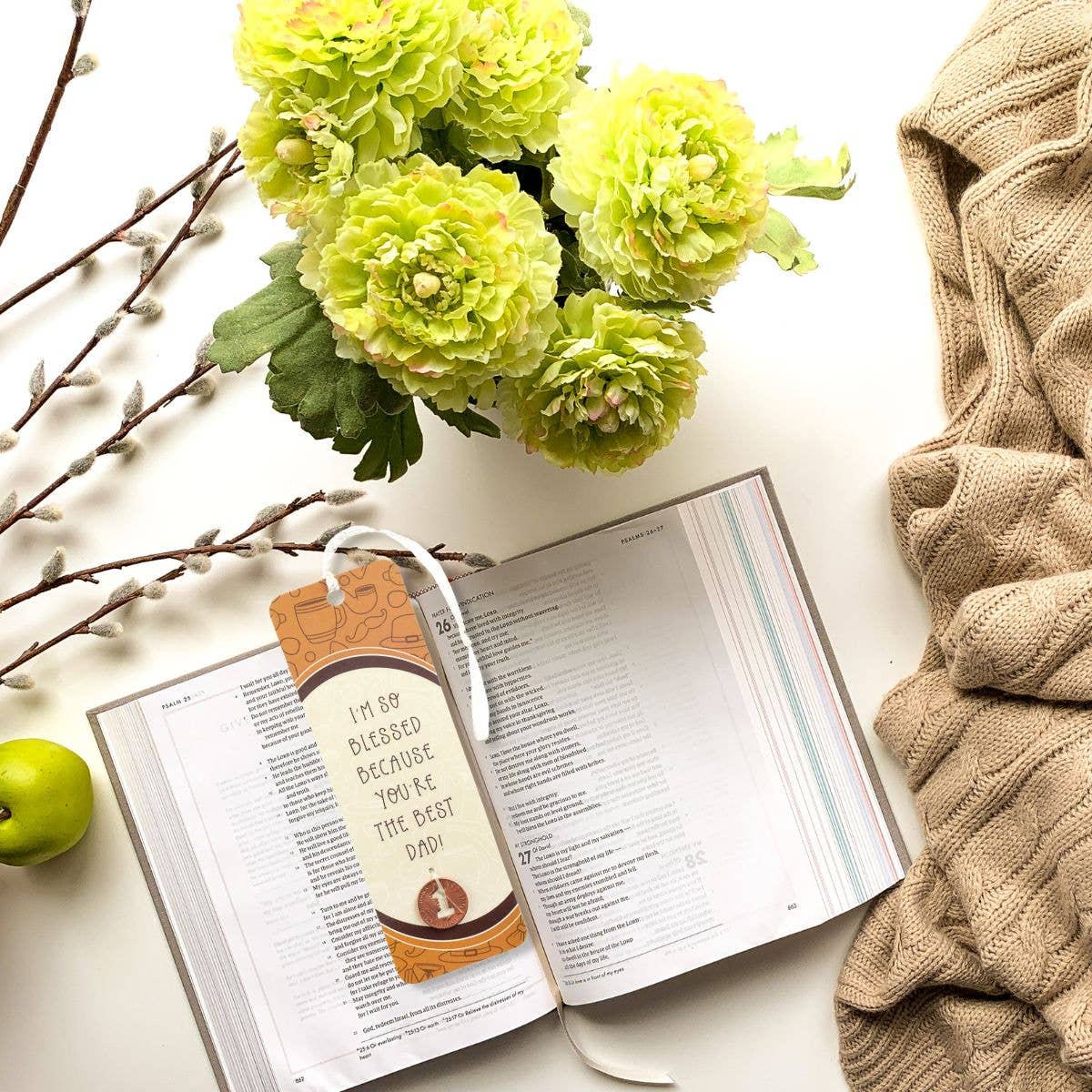 IRISH BLESSING SHAMROCK COIN BOOKMARK