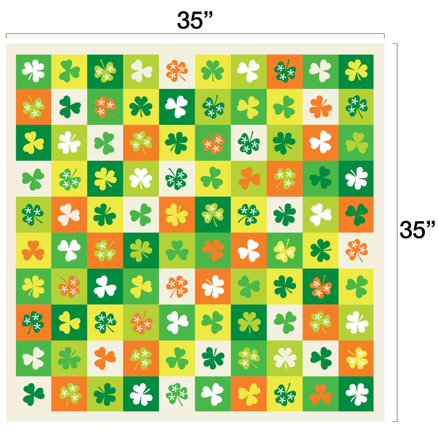 Checker Shamrock 35" x 35" Square Silk Feel Scarf