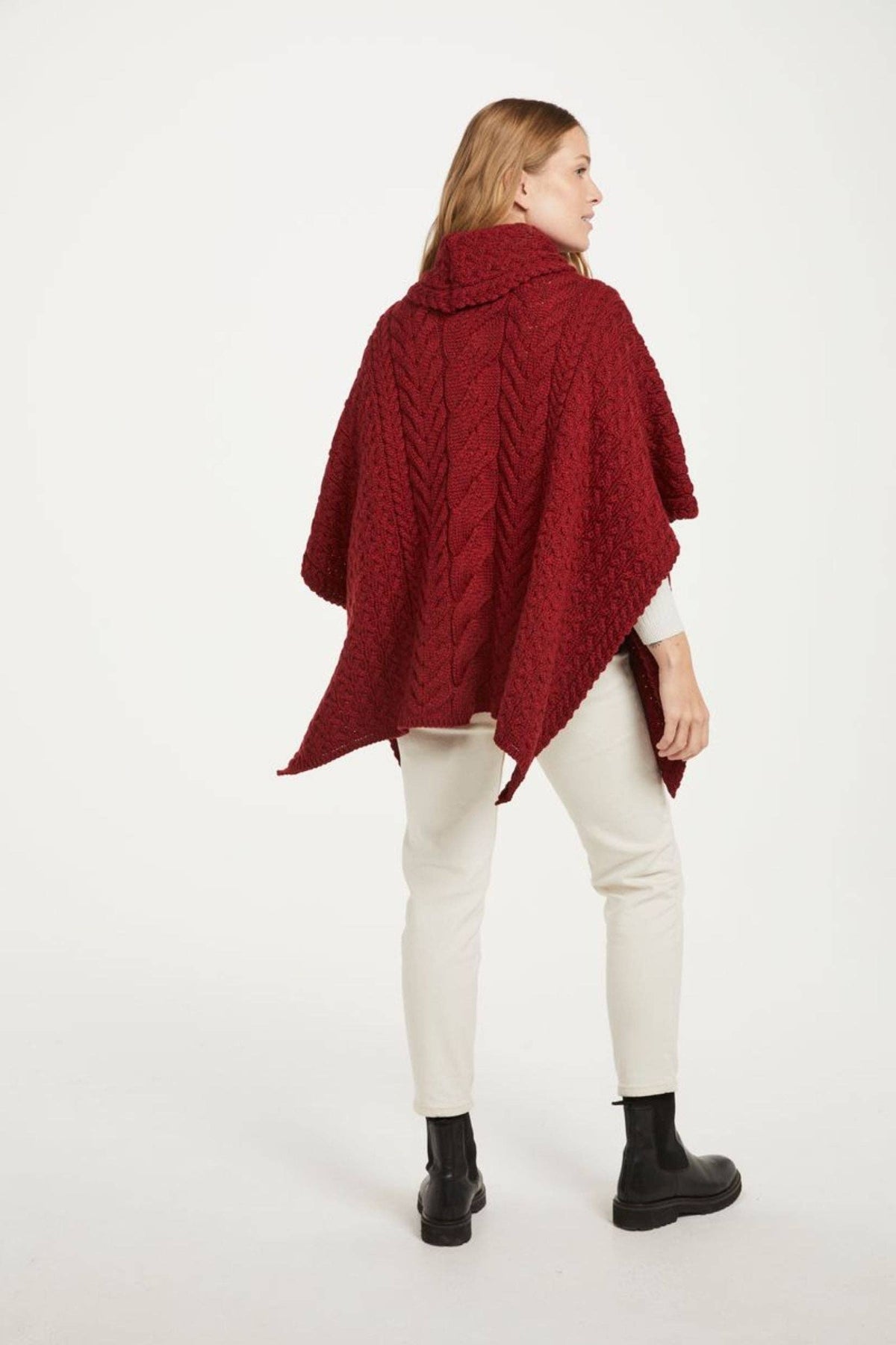 Torc Ladies Aran Poncho - Rua Red