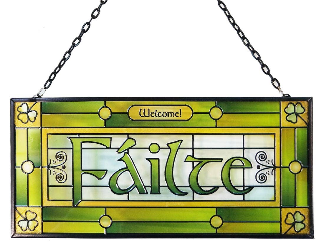 Failte - Celtic Reflections glass panel
