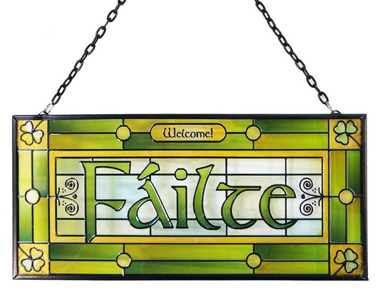 Failte - Celtic Reflections glass panel