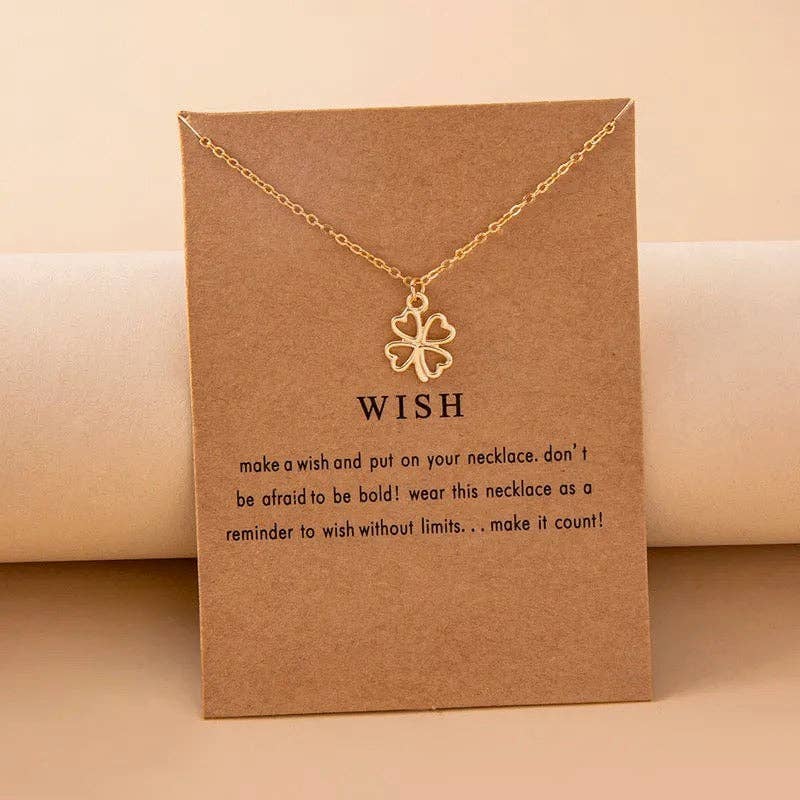 Kate Tuesday Gold Shamrock Dainty Necklace