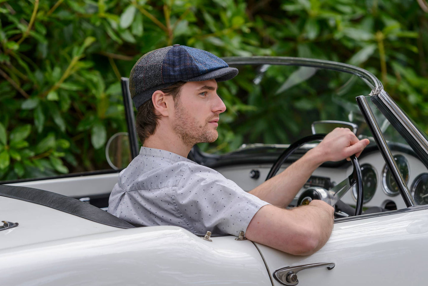 Men's 100% Tweed Driving Cap Patch