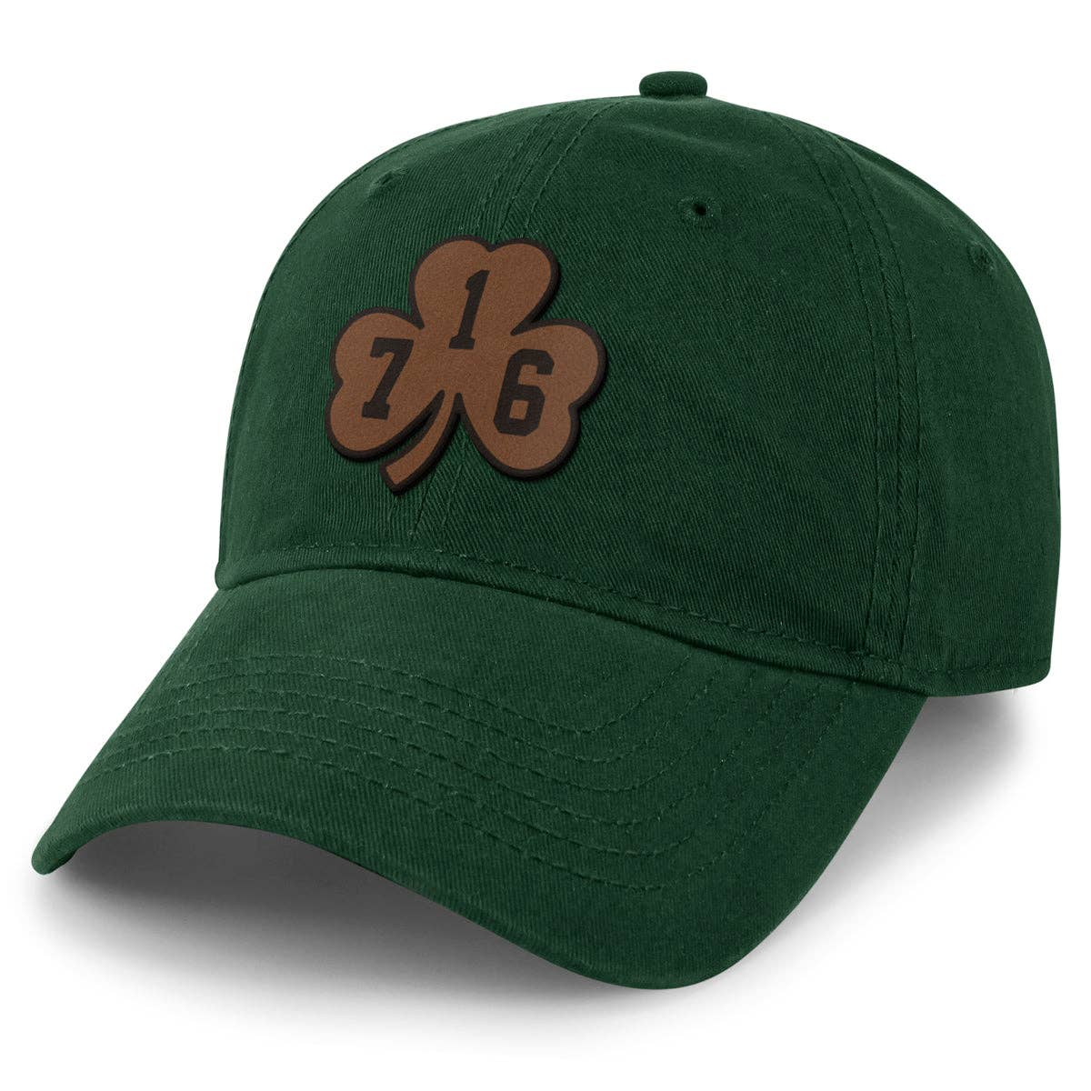Buffalo 716 Shamrock Leather Patch Dad Hat