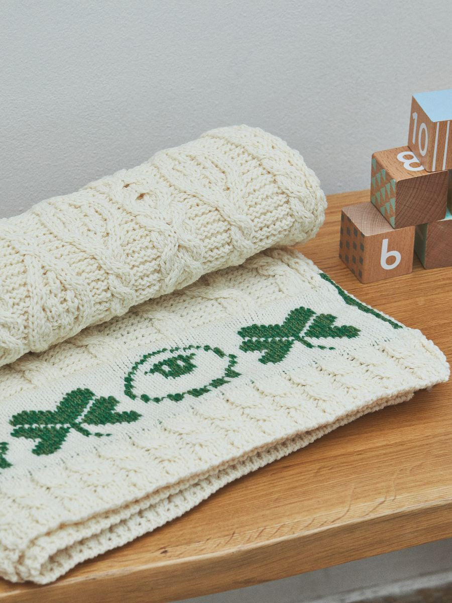 Sheep and Shamrock Baby Throw