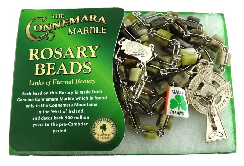 CONNEMARA MARBLE FULL ROSARY WITH SQUARE BEADS