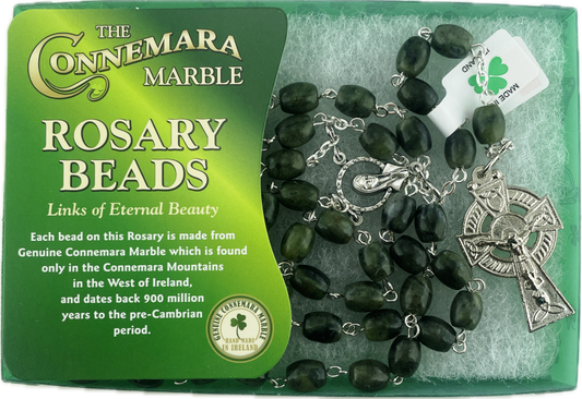 CONNEMARA MARBLE FULL ROSARY WITH OVAL BEADS