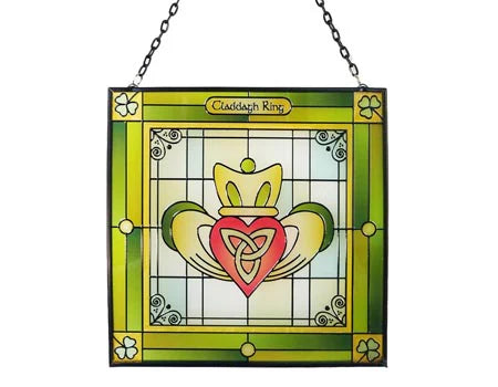 Claddagh Ring-Celtic Reflections glass panel