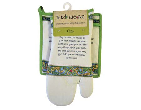 Irish Weave Shamrock Mit & Hold