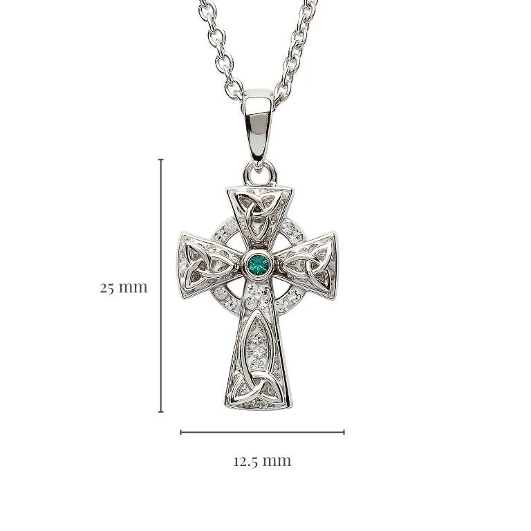 Shanore Celtic Trinity Knot Cross Adorned With Crystals