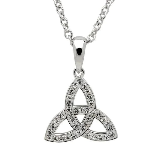 Shanore Celtic Trinity Knot Necklace Embellished With Crystals – small