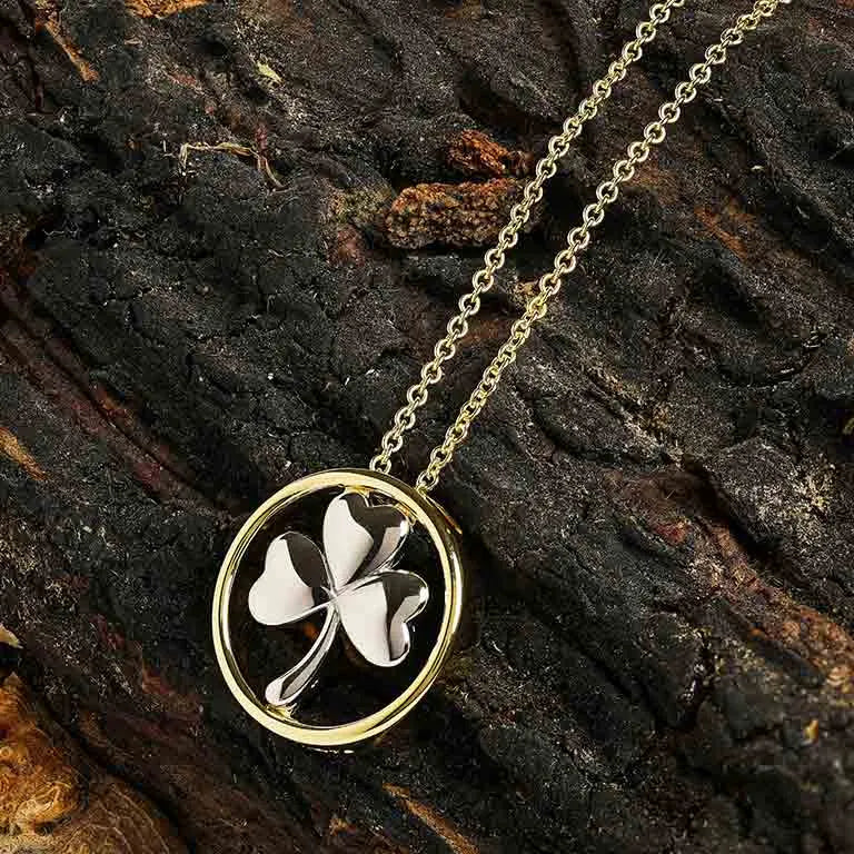 Shanore 14kt Gold Vermeil Celtic Shamrock Necklace