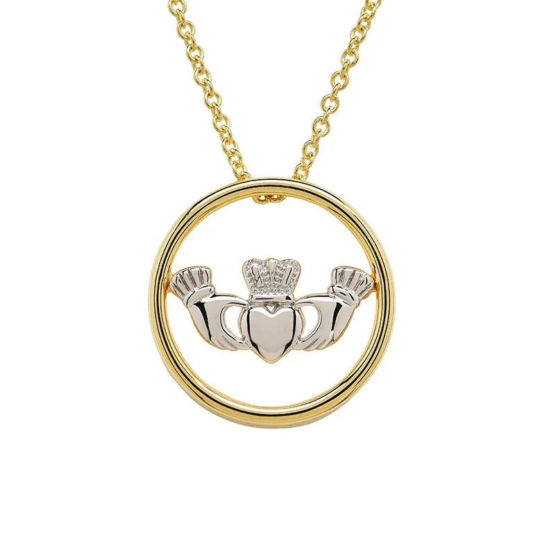 Shanore 14kt Gold Vermeil Celtic Claddagh Necklace