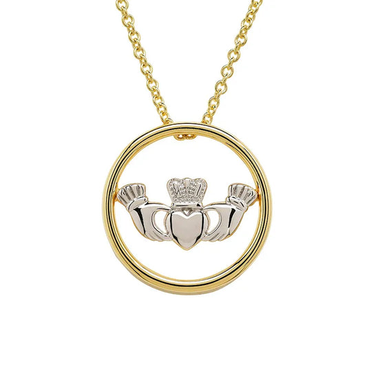 Shanore 14kt Gold Vermeil Celtic Claddagh Necklace