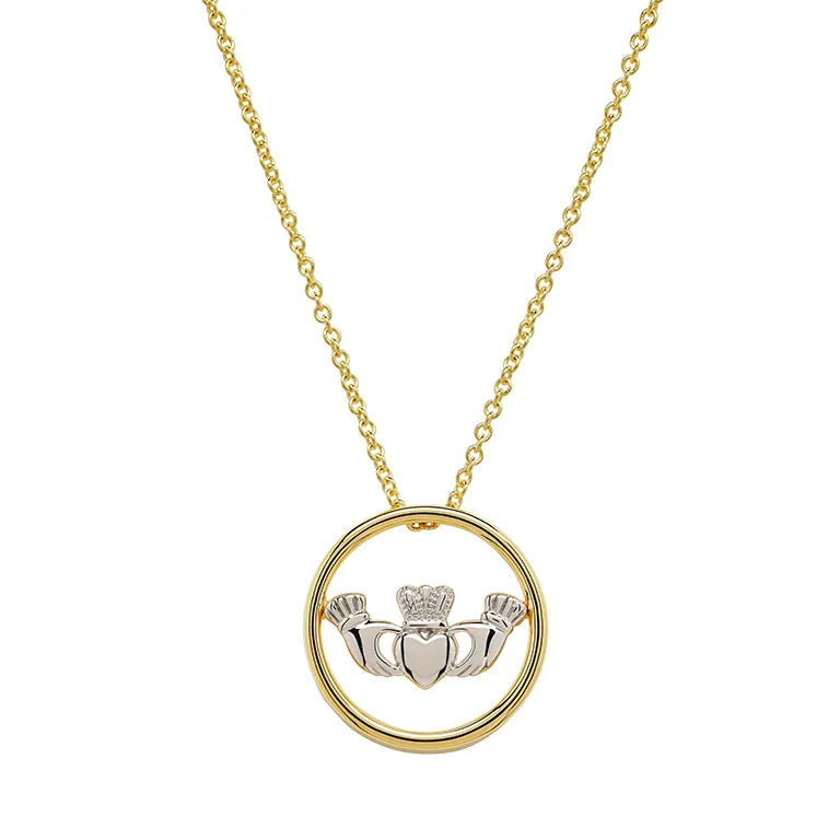 Shanore 14kt Gold Vermeil Celtic Claddagh Necklace