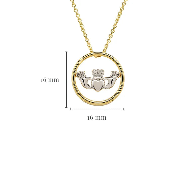 Shanore 14kt Gold Vermeil Celtic Claddagh Necklace