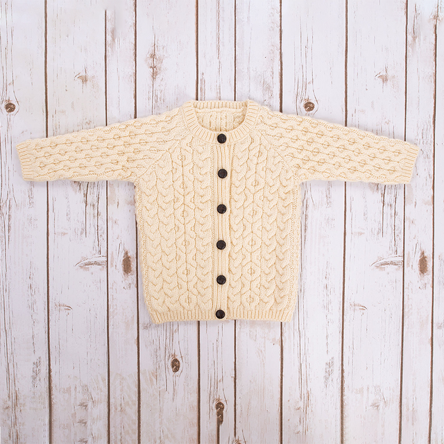 Kids Aran Cardigan Sweater
