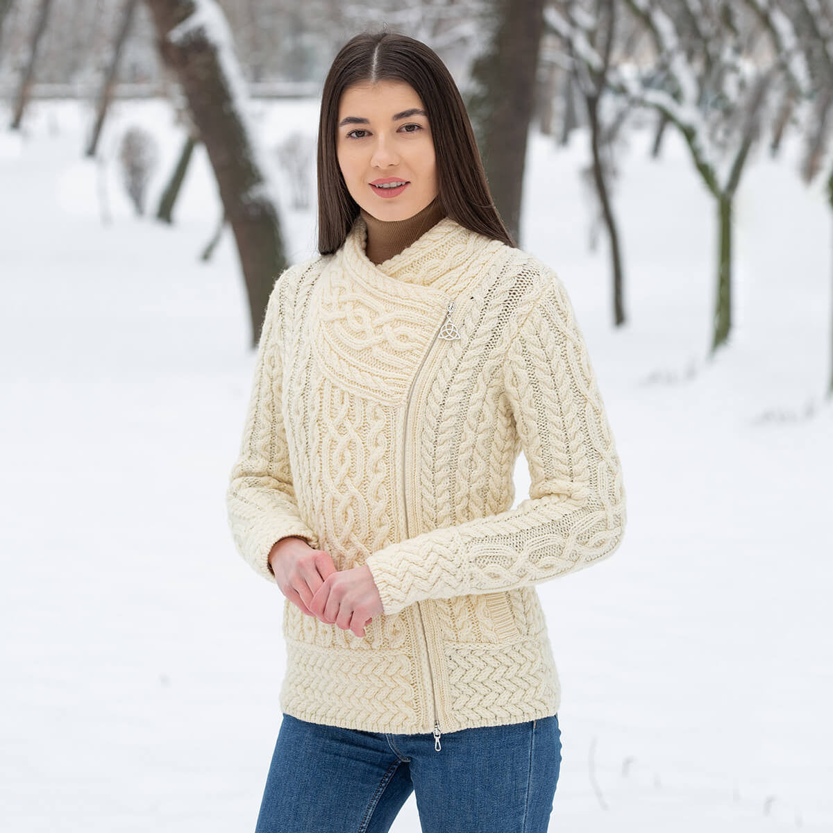 Cable Knit Side Zip Cardigan