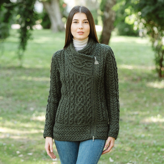 Cable Knit Side Zip Cardigan