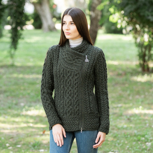 Cable Knit Side Zip Cardigan