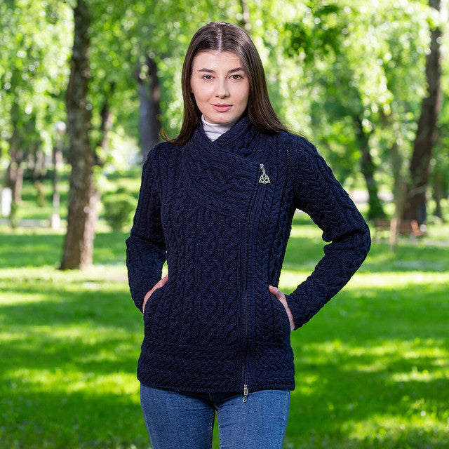 Cable Knit Side Zip Cardigan