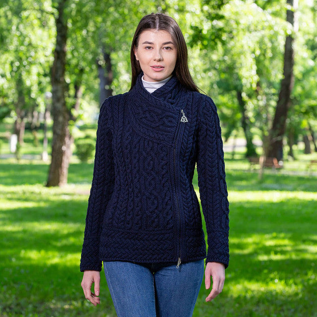 Cable Knit Side Zip Cardigan