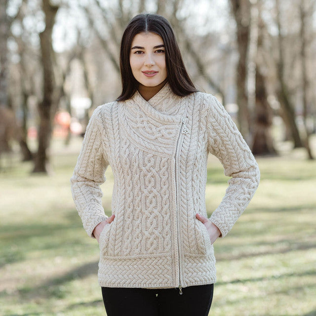 Cable Knit Side Zip Cardigan