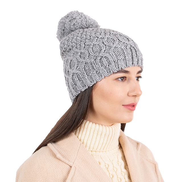 Saol Knitwear Ladies Lined Cable Knit Hat