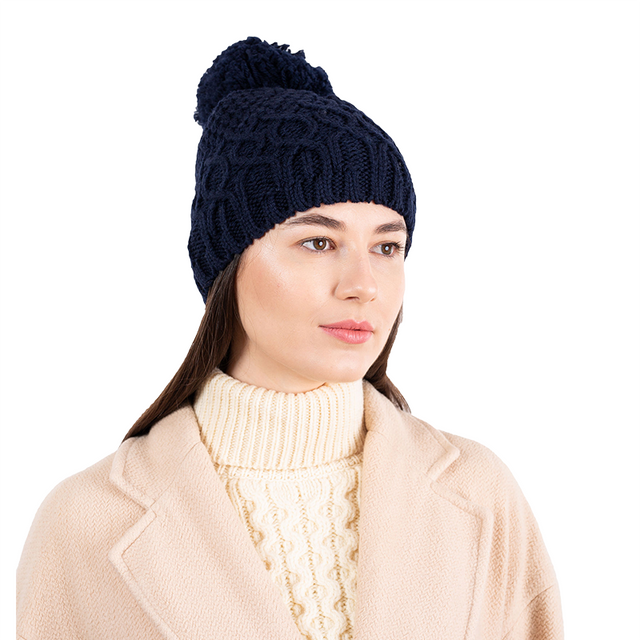 Saol Knitwear Ladies Lined Cable Knit Hat