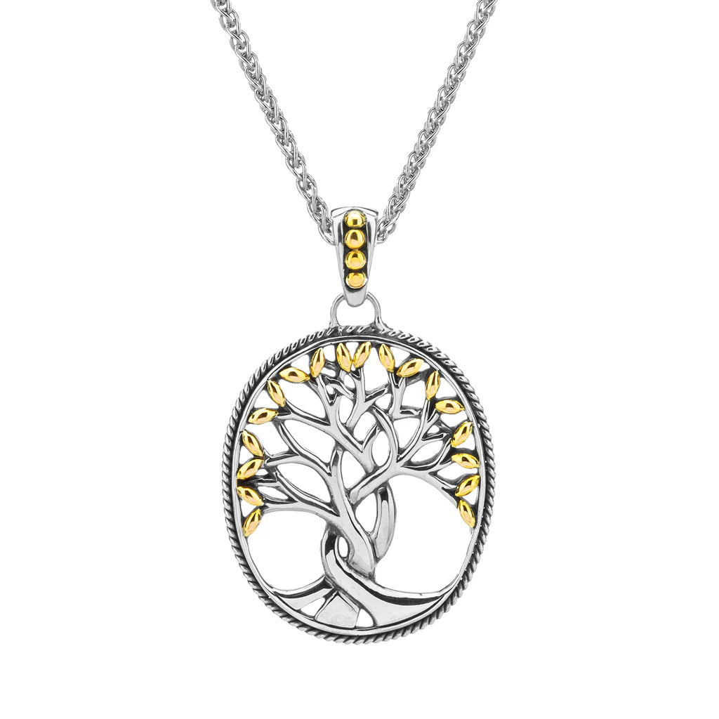 Silver and 18k Gold Tree of Life Pendant