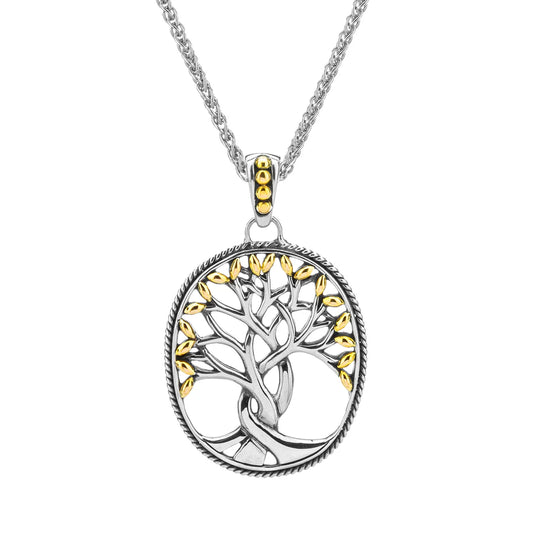 Silver and 18k Gold Tree of Life Pendant
