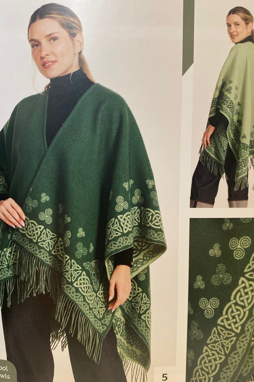 Aran Shawl with Celtic Swirl