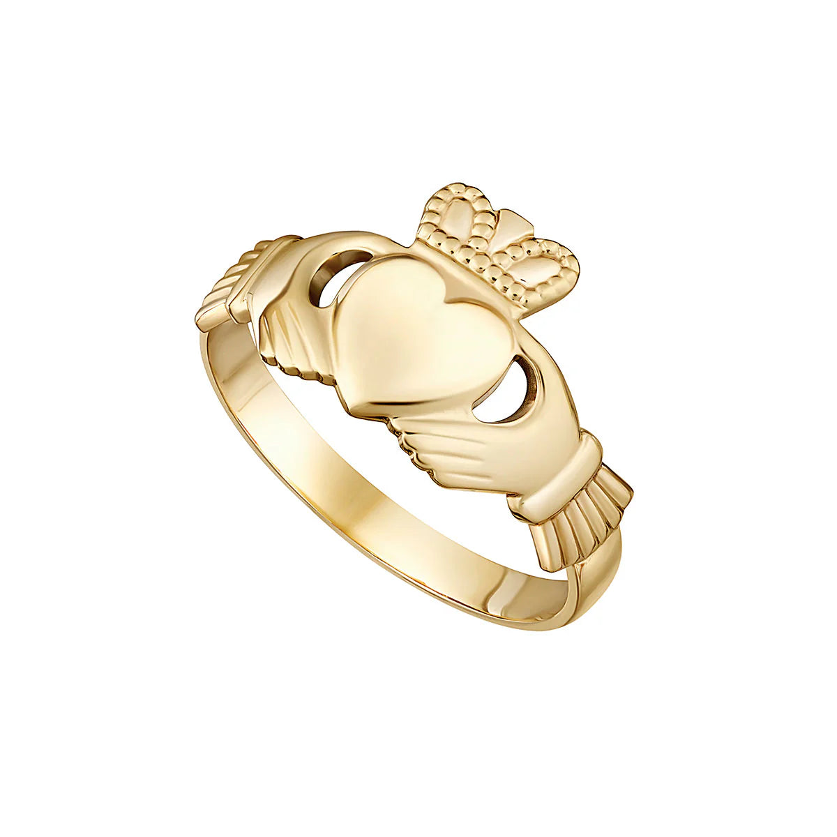 Solvar Light Weight Gold Claddagh Ring
