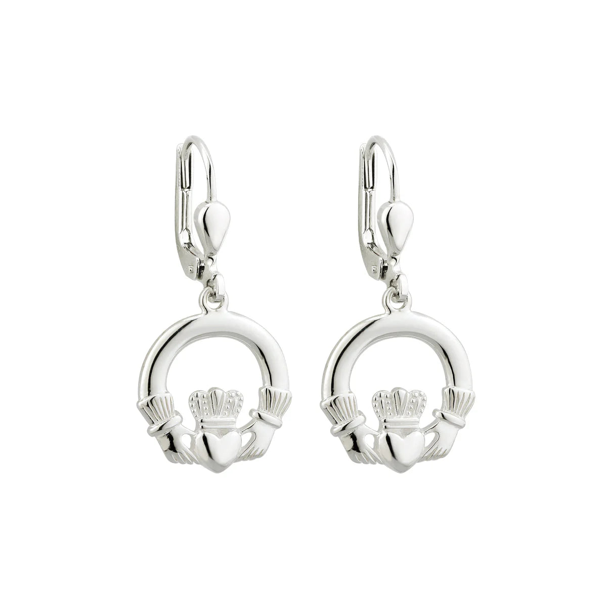 Solvar Sterling Silver Claddagh Drop Earrings