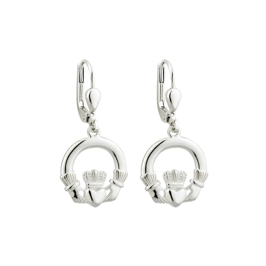Solvar Sterling Silver Claddagh Drop Earrings