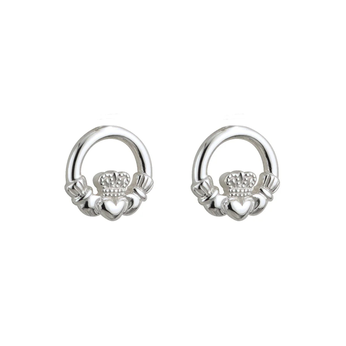 Children's Sterling Silver Claddagh Earrings