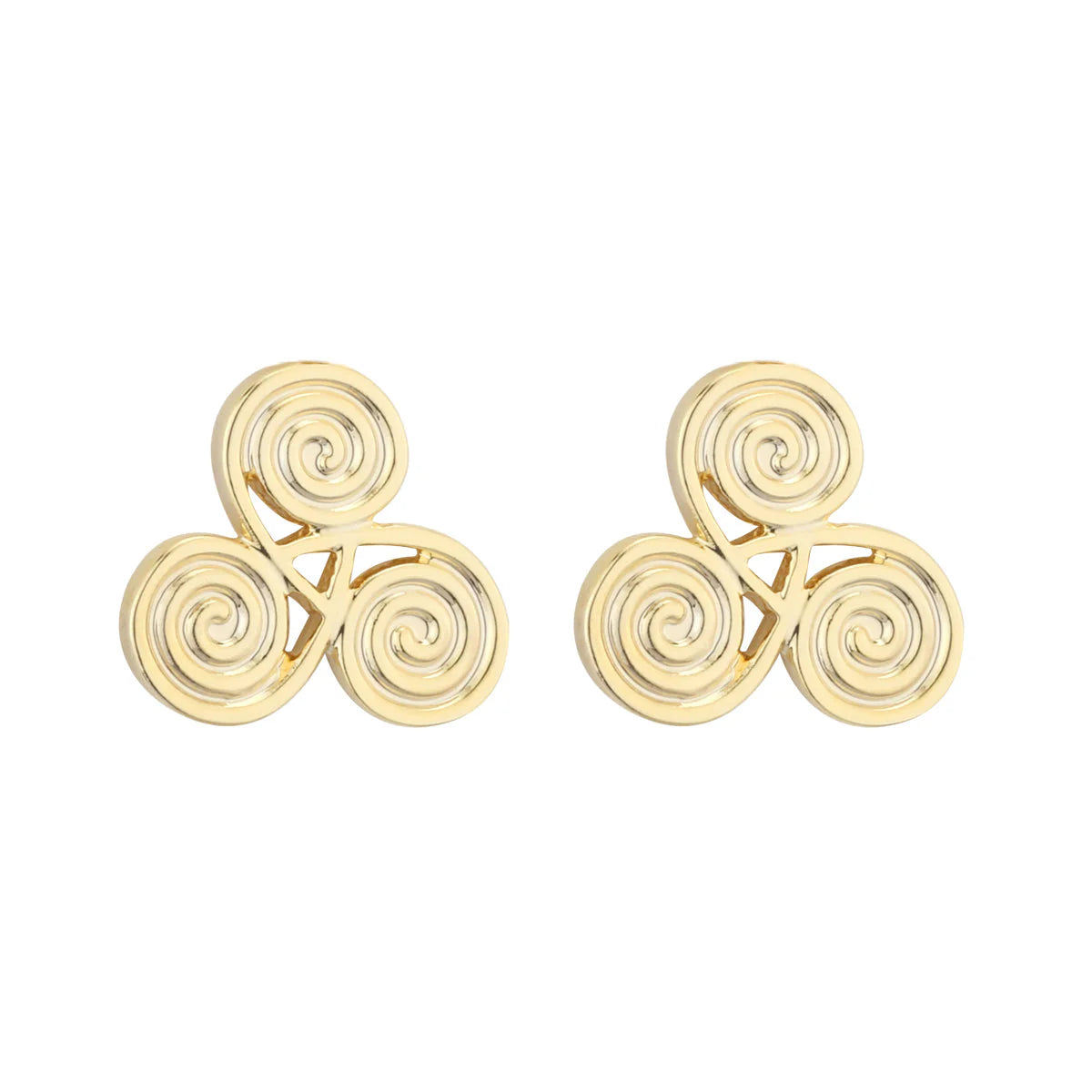 Solvar Gold Plated Spiral Stud Earrings