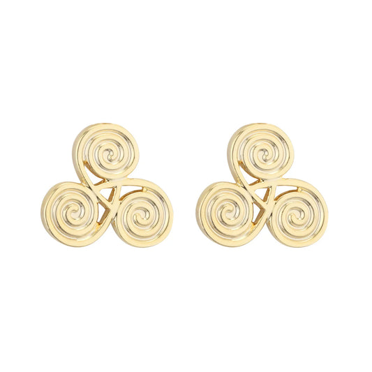 Solvar Gold Plated Spiral Stud Earrings