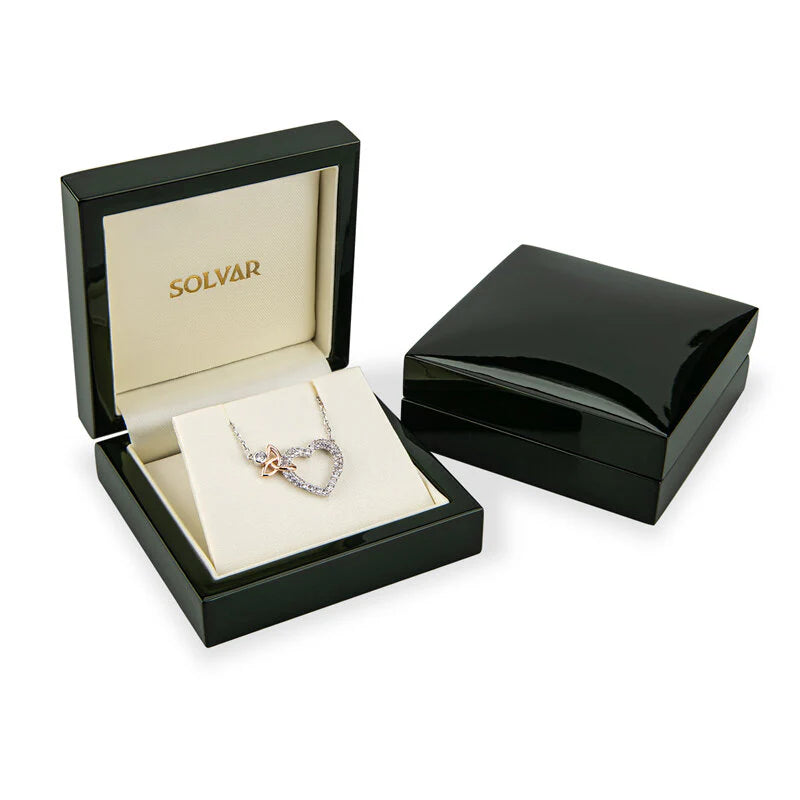 Solvar Sterling Silver  Crystal Heart Necklace