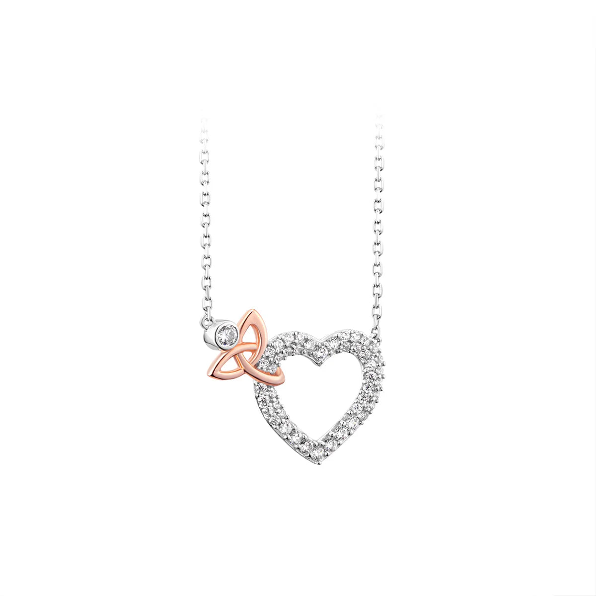 Solvar Sterling Silver  Crystal Heart Necklace