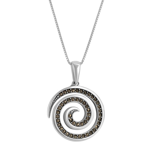 Sterling Silver Marcasite Celtic Spiral