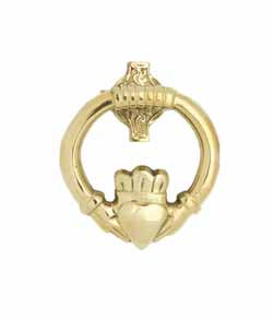 Liffey Artefacts BRASS DOOR KNOCKER CLADDAGH